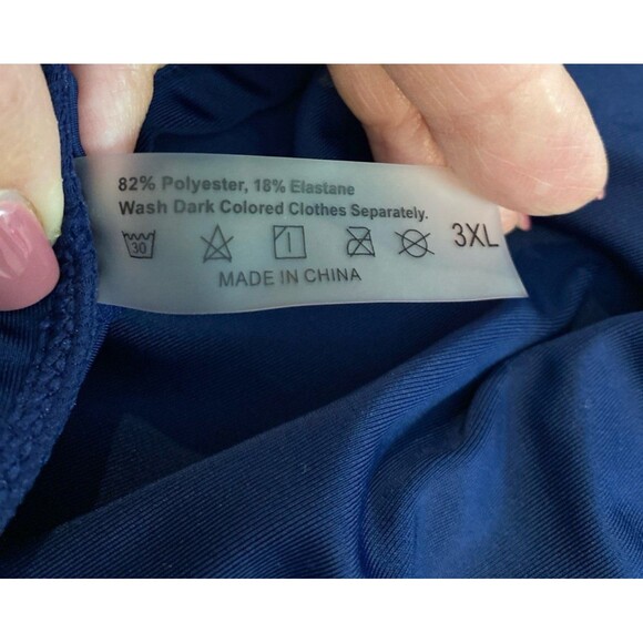 Women 2 Piece Modest Swimsuit Size 3X (fits like 2X) Navy Blue Floral Flattering - Picture 9 of 12